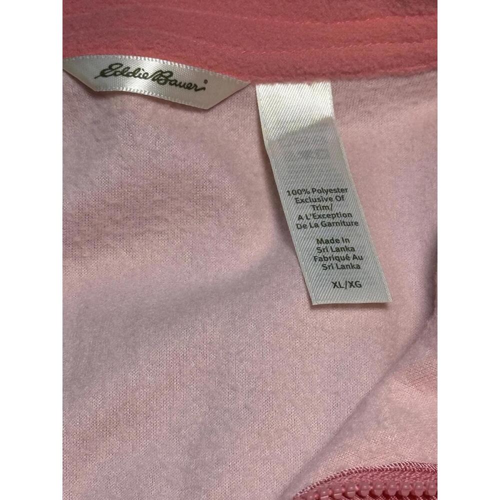 Eddie Bauer 1/4 Zip Fleece Jacket Pink Size XL Embroidered Logo